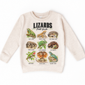 Lizard field guide graphic on Natural Heather Sweatshirt
