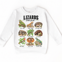 Lizard field guide graphic on White Sweatshirt