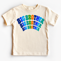 Big Brother colorful arched lettering on natural tee