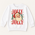 Jolly Santa vintage Christmas design on white sweatshirt