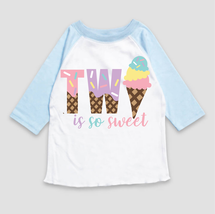 Two Is So Sweet Ice Cream Birthday T-Shirt