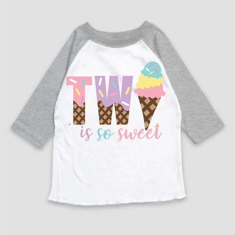 Two Is So Sweet Ice Cream Birthday T-Shirt