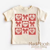 Candy Hearts And Bows Valentine's Day graphic T-shirt by Madi Moosh