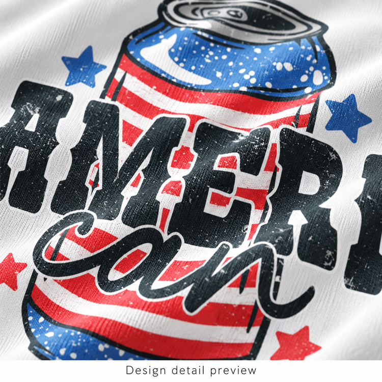 Generated design detail preview of Ameri Can Shirt artwork