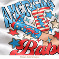 Generated design detail preview of American Babe Shirt artwork
