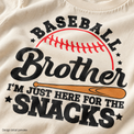 Generated design detail preview of the Baseball Brother snack shirt artwork; simulated mockup, not a photograph of actual print quality.
