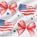 Generated design detail preview of patriotic USA maps and red bows; not an actual print-quality photograph