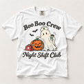 Boo Boo Crew Night Shift Club Comfort Colors Halloween shirt in White