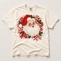 Vintage Santa Christmas on natural ivory short sleeve tee