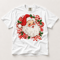 Vintage Santa Christmas on white short sleeve tee