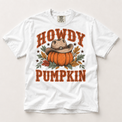 Howdy Pumpkin Western Fall on white short sleeve tee