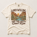 Lord Willing Creek Don't Rise on natural ivory short sleeve tee