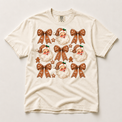 Gingerbread Santa and Bows Christmas Shirt – Comfort Colors Tee in ivory