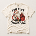 Funny Santa Christmas on natural ivory short sleeve tee