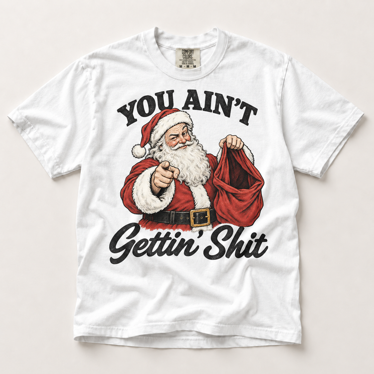 Funny Santa Christmas on white short sleeve tee