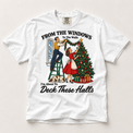 Deck These Halls Christmas on white short sleeve tee