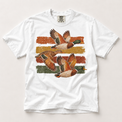 Vintage Flying Mallard Duck on white short sleeve tee
