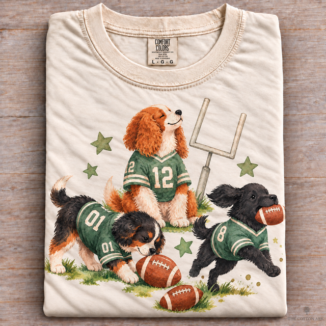 Natural folded Comfort Colors Football Dogs Shirt