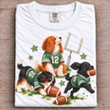White folded Comfort Colors Football Dogs Shirt