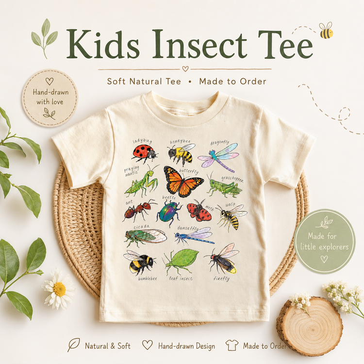 Names Of Insects Bug Chart Shirt | Kids Insect T-Shirt | Educational Nature Tee | Bug Lover Shirt