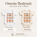 God Says I Am bows Christian baby bodysuit in white and natural