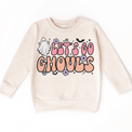Let's Go Ghouls Halloween graphic on natural sweatshirt