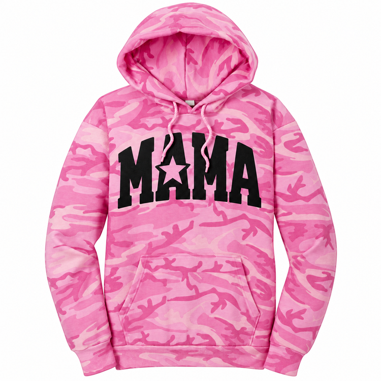 MAMA star graphic hoodie in Pink Camo