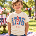 Child wearing Natural Independence Day America Shirt outdoors
