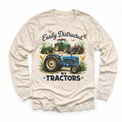 Easily Distracted By Tractors Farm Shirt - Kids Farm Tractor Tee - Madi Moosh Boutique