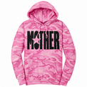Mother star graphic on Pink Camo pullover hoodie