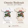 Merry Farmmas Santa tractor baby bodysuits in white and natural