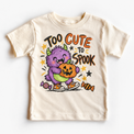 Too Cute to Spook Halloween Shirt for Kids natural short sleeve tee