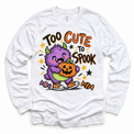 Too Cute to Spook Halloween white long sleeve shirt