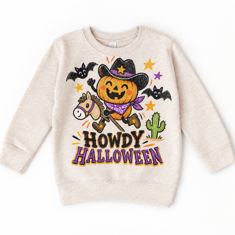 Howdy Halloween Western Shirt for Kids natural heather sweatshirt