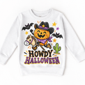 Howdy Halloween Western Shirt for Kids white sweatshirt