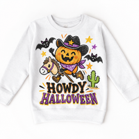 Howdy Halloween Western Shirt for Kids white sweatshirt