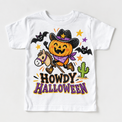 Howdy Halloween Western Shirt for Kids white short sleeve tee