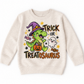 Trick or Treatosaurus Dinosaur Halloween Shirt for Kids – natural youth sweatshirt