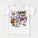 Shake Your Boo-Ty Skeleton Halloween Shirt for Kids – white short-sleeve youth shirt