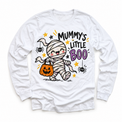 Mummy Boo Halloween Shirt for Kids – white long-sleeve youth shirt