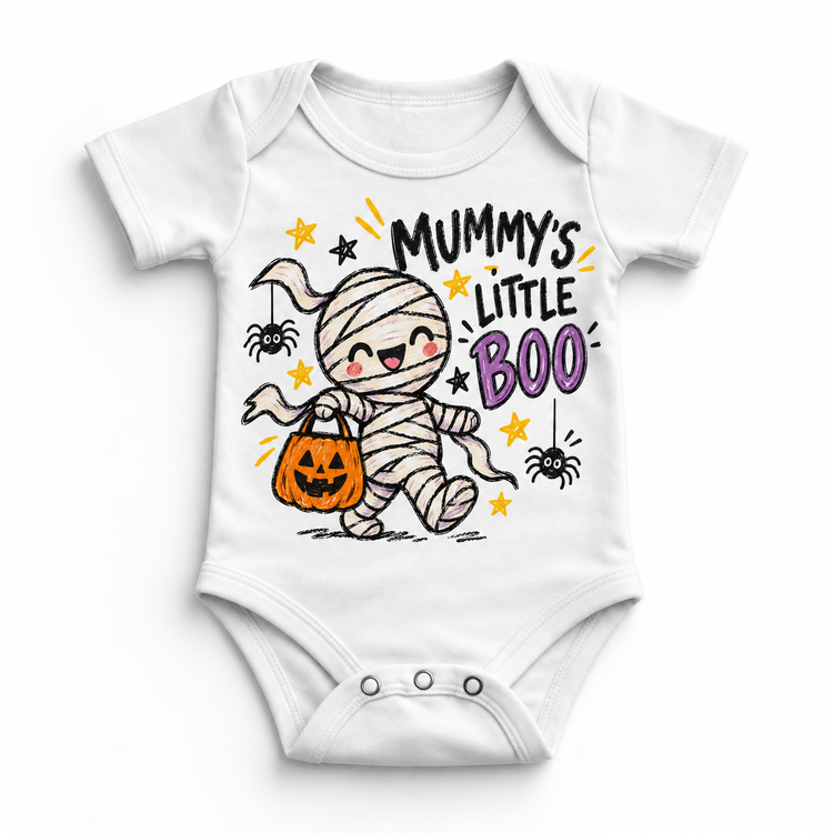 Mummy Boo Halloween Shirt for Kids – white baby bodysuit