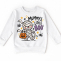Mummy Boo Halloween Shirt for Kids – white youth sweatshirt