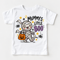 Mummy Boo Halloween Shirt for Kids – white short-sleeve youth shirt