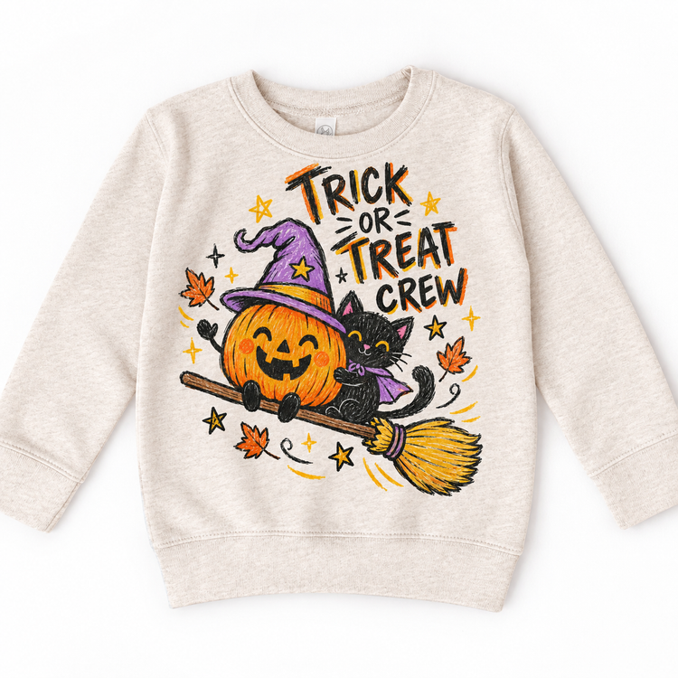 Trick or Treat Crew Halloween Shirt for Kids – natural youth sweatshirt