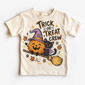 Trick or Treat Crew Halloween Shirt for Kids natural short sleeve tee