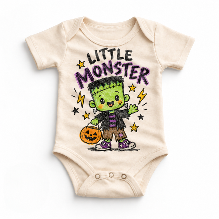 Little Monster Halloween Shirt for Kids – natural baby bodysuit