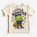 Little Monster Halloween Shirt for Kids natural short sleeve tee