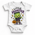 Little Monster Halloween Shirt for Kids – white baby bodysuit