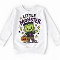 Little Monster Halloween Shirt for Kids – white youth sweatshirt