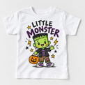 Little Monster Halloween Shirt for Kids – white short-sleeve youth shirt